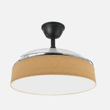 Ventilador de techo retráctil Fabrilamp Boga LED negro amarillo 3 palas motor DC 3000-6000K Ø108cm — vista 2