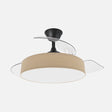 Ventilador de techo retráctil Fabrilamp Boga LED negro beis 3 palas motor DC 3000-6000K Ø108cm 72W — vista 1
