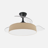Ventilador de techo retráctil Fabrilamp Boga LED negro beis 3 palas motor DC 3000-6000K Ø108cm 72W — vista 1