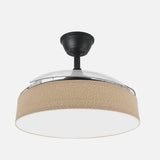 Ventilador de techo retráctil Fabrilamp Boga LED negro beis 3 palas motor DC 3000-6000K Ø108cm 72W — vista 2