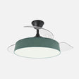 Ventilador de techo retráctil Fabrilamp Boga LED negro verde 3 palas motor DC 3000-6000K Ø108cm 72W — vista 1