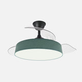 Ventilador de techo retráctil Fabrilamp Boga LED negro verde 3 palas motor DC 3000-6000K Ø108cm 72W — vista 1