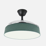 Ventilador de techo retráctil Fabrilamp Boga LED negro verde 3 palas motor DC 3000-6000K Ø108cm 72W — vista 2