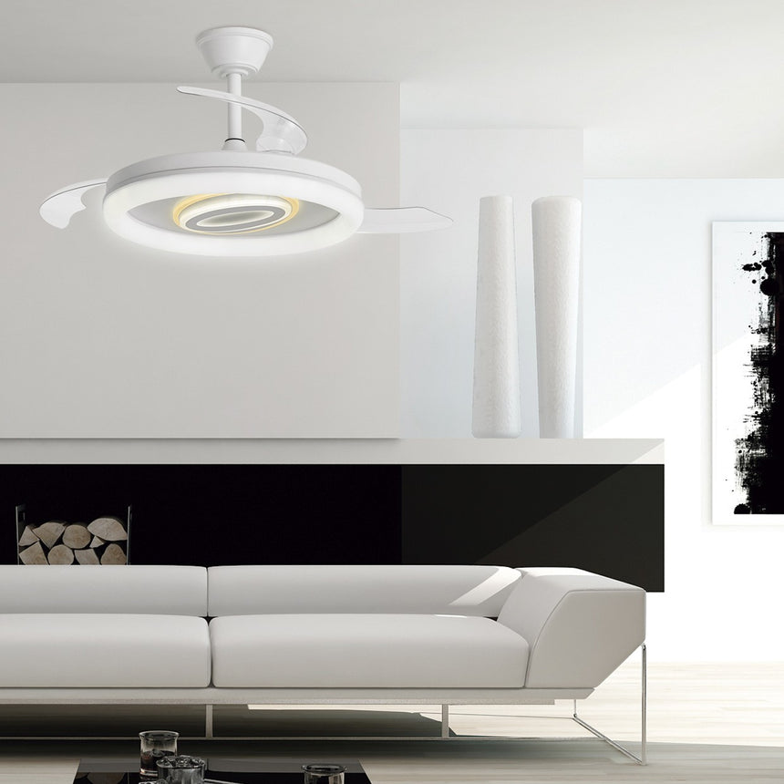 Ventilador de techo retráctil con luz AJP Bribón LED blanco 3 palas 3000-6500K Ø50cm 68W 16021 — vista 2