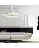 Ventilador de techo retráctil con luz AJP Bribón LED blanco 3 palas 3000-6500K Ø50cm 68W 16021