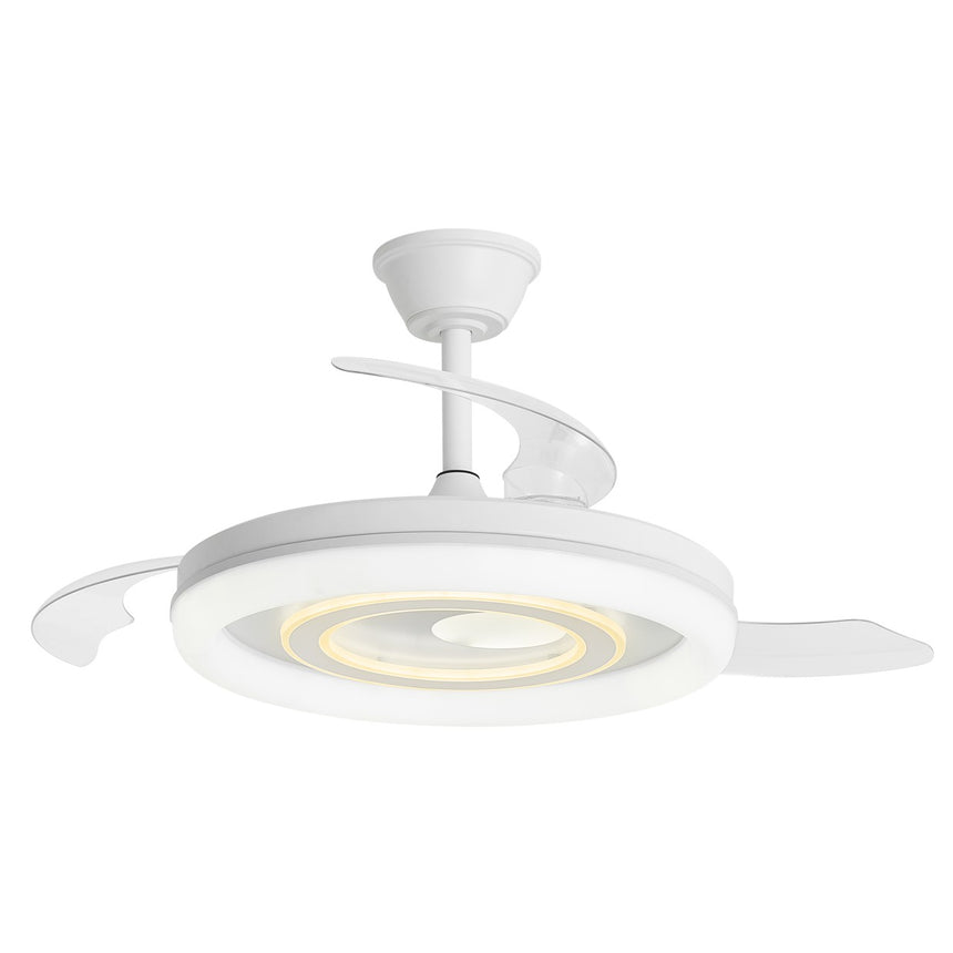 Ventilador de techo retráctil con luz AJP Bribón LED blanco plata 3 palas 3000-6500K Ø50cm 68W 16024 — vista 8