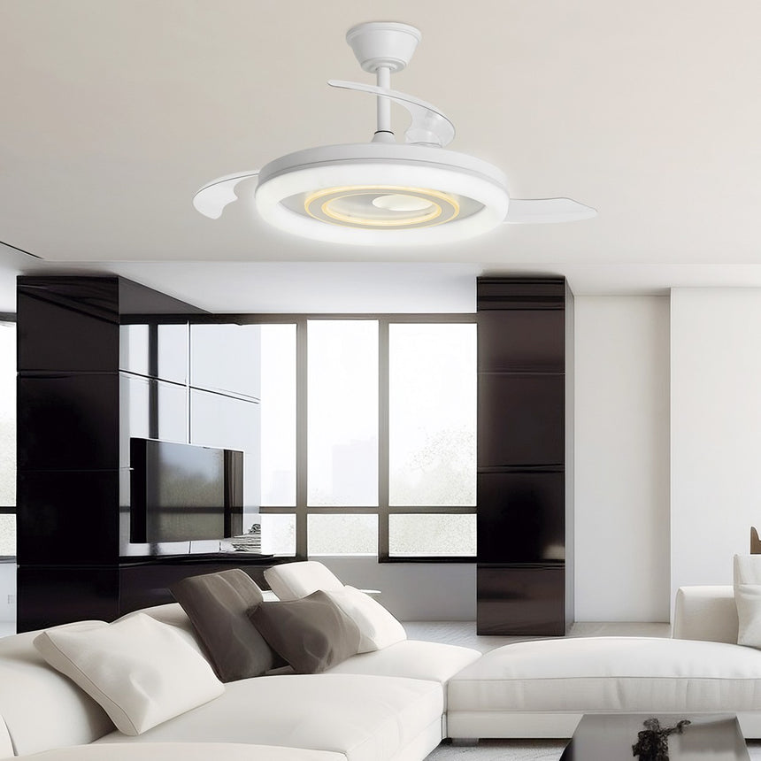 Ventilador de techo retráctil con luz AJP Bribón LED blanco 3 palas 3000-6500K Ø50cm 68W 16023 — vista 2