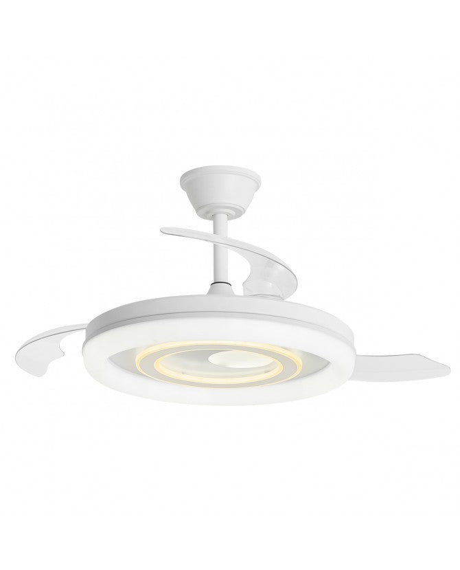 Ventilador de techo retráctil con luz AJP Bribón LED blanco 3 palas 3000-6500K Ø50cm 68W 16023