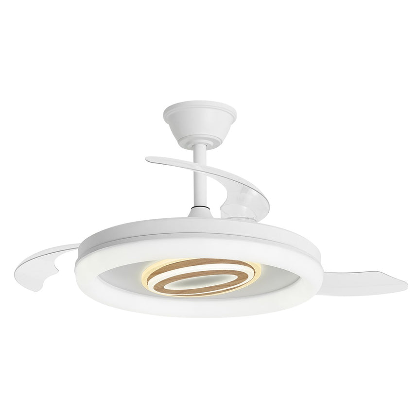 Ventilador de techo retráctil con luz AJP Bribón LED blanco plata 3 palas 3000-6500K Ø50cm 68W 16024 — vista 7