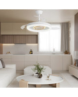 Ventilador de techo retráctil con luz AJP Bribón LED blanco madera 3 palas 3000-6500K Ø50cm 68W 16022