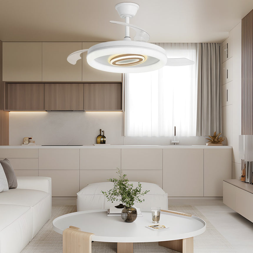 Ventilador de techo retráctil con luz AJP Bribón LED blanco madera 3 palas 3000-6500K Ø50cm 68W 16022 — vista 2