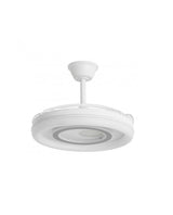 Ventilador de techo retráctil con luz AJP Bribón LED blanco plata 3 palas 3000-6500K Ø50cm 68W 16024