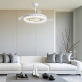 Ventilador de techo retráctil con luz AJP Bribón LED blanco plata 3 palas 3000-6500K Ø50cm 68W 16024 — vista 2