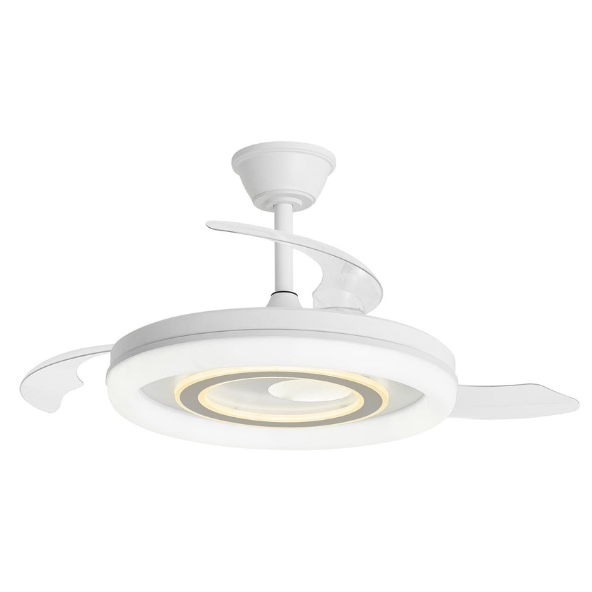 Ventilador de techo retráctil con luz AJP Bribón LED blanco plata 3 palas 3000-6500K Ø50cm 68W 16024 — vista 1