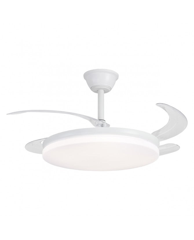 Ventilador de techo retráctil con luz AJP Creta LED blanco 4 palas 3000-6000K 30W 16026