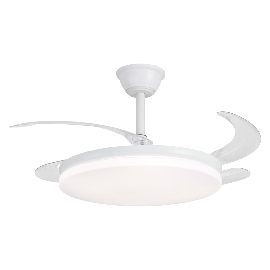 Ventilador de techo retráctil con luz AJP Creta LED blanco 4 palas 3000-6000K 30W 16026 — vista 1