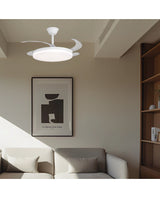Ventilador de techo retráctil con luz AJP Creta LED blanco 4 palas 3000-6000K 30W 16026