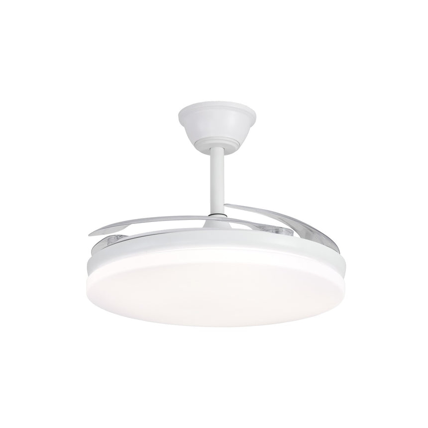 Ventilador de techo retráctil con luz AJP Creta LED blanco 4 palas 3000-6000K 30W 16026 — vista 4