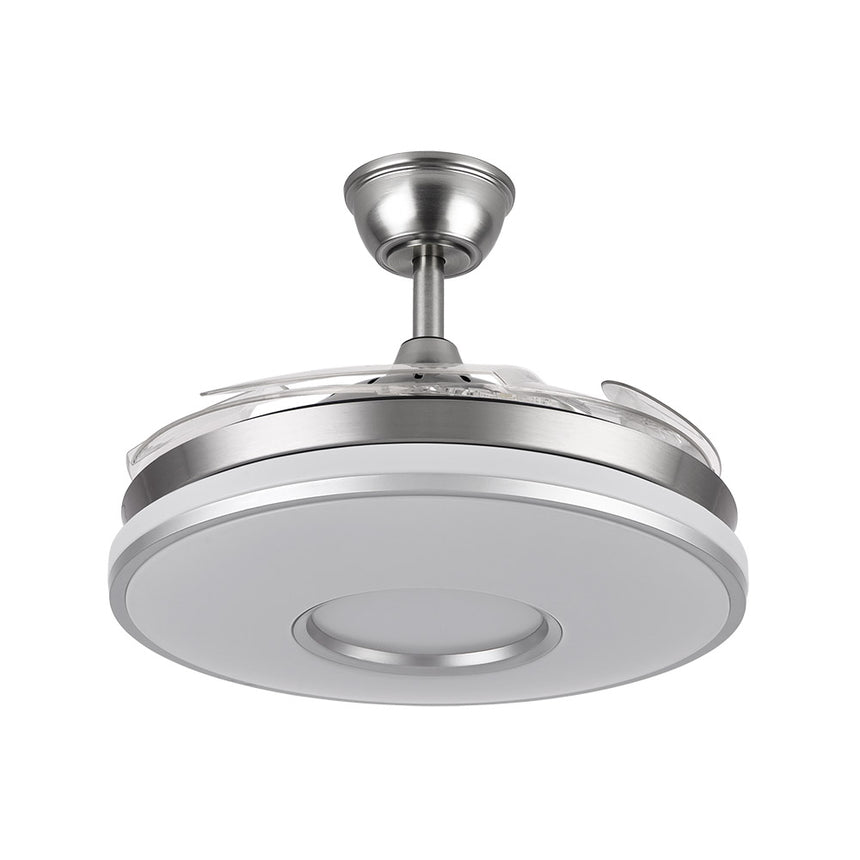 Ventilador de techo retráctil Fabrilamp Dani LED níquel 4 palas motor DC 3000-6500K Ø106cm 59W — vista 2