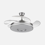 Ventilador de techo retráctil Fabrilamp Dani LED níquel 4 palas motor DC 3000-6500K Ø106cm 59W — vista 1