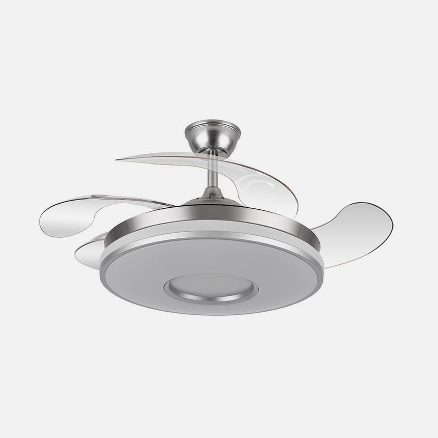 Ventilador de techo retráctil Fabrilamp Dani LED níquel 4 palas motor DC 3000-6500K Ø106cm 59W — vista 1
