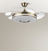 Ventilador de techo retráctil Fabrilamp Dani LED cuero 4 palas motor DC 3000-6500K Ø106cm 59W — vista 3