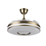 Ventilador de techo retráctil Fabrilamp Dani LED cuero 4 palas motor DC 3000-6500K Ø106cm 59W — vista 2