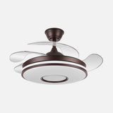 Ventilador de techo retráctil Fabrilamp Dani LED marrón 4 palas motor DC Ø106cm 59W 165391402
