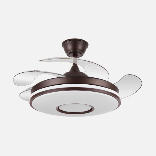 Ventilador de techo retráctil Fabrilamp Dani LED marrón 4 palas motor DC Ø106cm 59W 165391402