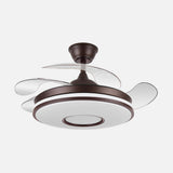 Ventilador de techo retráctil Fabrilamp Dani LED marrón 4 palas motor DC 3000-6500K Ø106cm 59W — vista 1