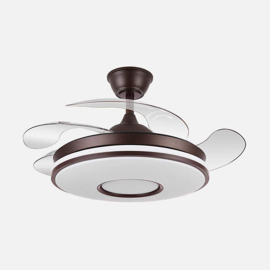 Ventilador de techo retráctil Fabrilamp Dani LED marrón 4 palas motor DC 3000-6500K Ø106cm 59W — vista 1