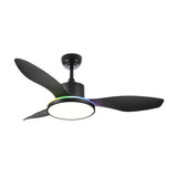 Ventilador de techo Fabrilamp Mandala LED negro 3 palas motor DC 3000-6500K Ø120cm 48W — vista 1