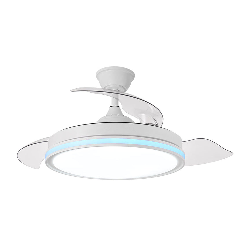 Ventilador de techo retráctil Fabrilamp Cacique LED blanco 3 palas motor DC 3000-6500K Ø107cm 59W — vista 1