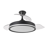 Ventilador de techo retráctil Fabrilamp Cacique LED negro 3 palas motor DC 3000-6500K Ø107cm 59W — vista 3