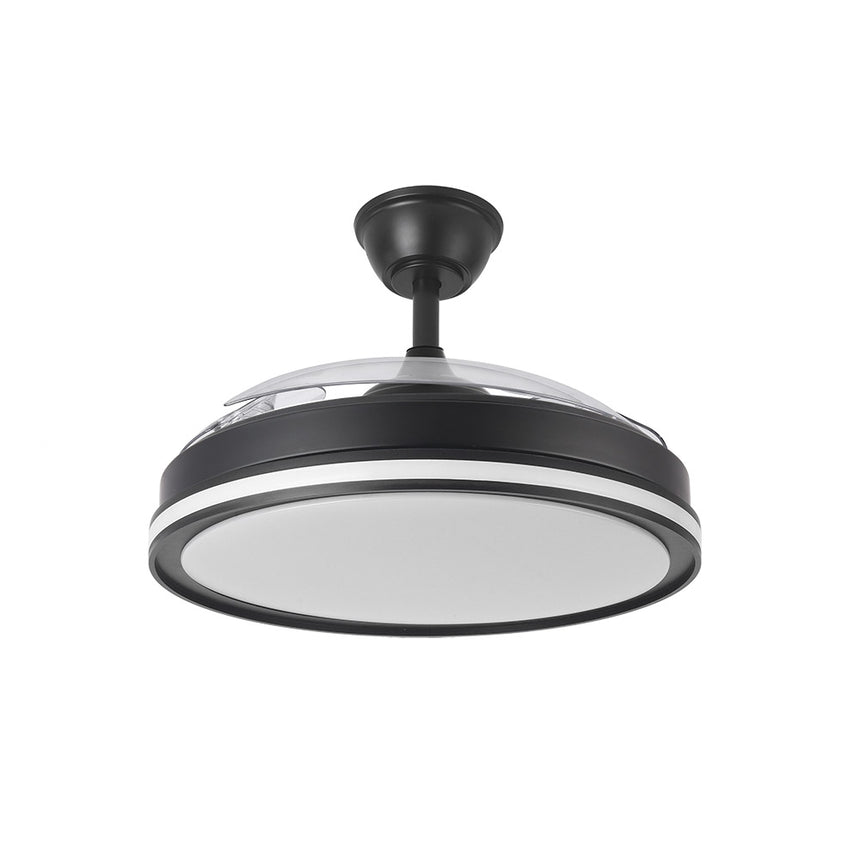 Ventilador de techo retráctil Fabrilamp Cacique LED negro 3 palas motor DC 3000-6500K Ø107cm 59W — vista 4