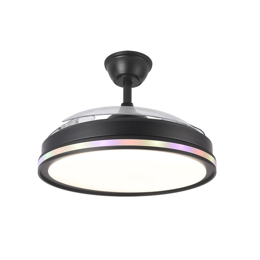 Ventilador de techo retráctil Fabrilamp Cacique LED negro 3 palas motor DC 3000-6500K Ø107cm 59W — vista 2