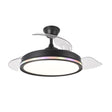 Ventilador de techo retráctil Fabrilamp Cacique LED negro 3 palas motor DC 3000-6500K Ø107cm 59W — vista 1