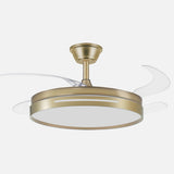 Ventilador de techo retráctil Fabrilamp Micenas LED cuero 4 palas motor DC Ø106cm 59W 186091414