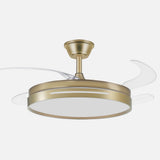 Ventilador de techo retráctil Fabrilamp Micenas LED cuero 4 palas motor DC 3000-6500K Ø106cm 59W — vista 1