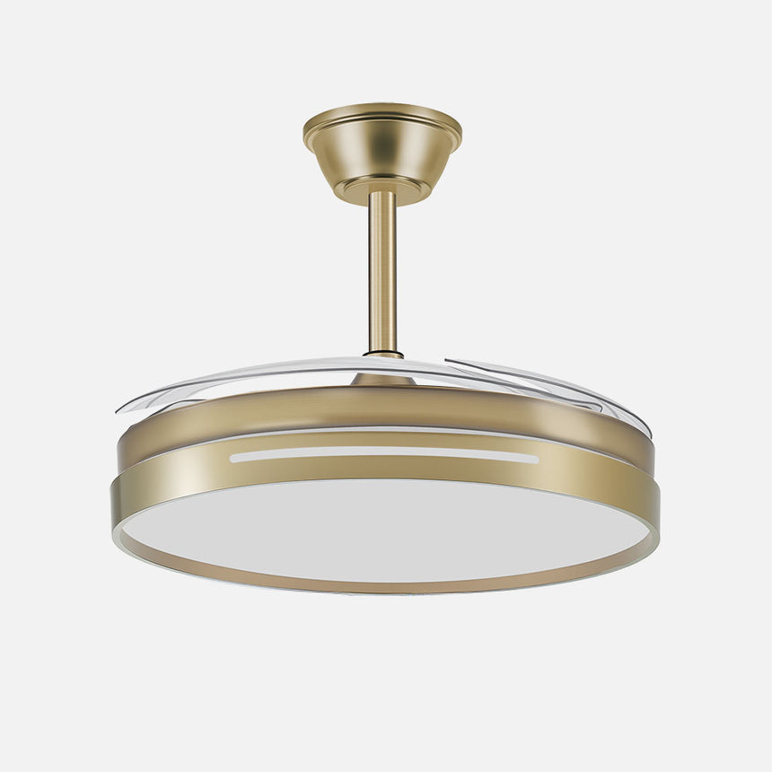 Ventilador de techo retráctil Fabrilamp Micenas LED cuero 4 palas motor DC 3000-6500K Ø106cm 59W — vista 2