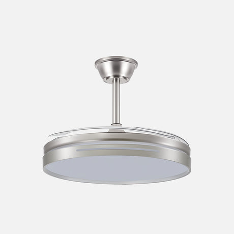 Ventilador de techo retráctil Fabrilamp Micenas LED níquel 4 palas motor DC 3000-6500K Ø106cm 59W — vista 2