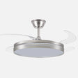 Ventilador de techo retráctil Fabrilamp Micenas LED níquel 4 palas motor DC 3000-6500K Ø106cm 59W — vista 1