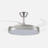 Ventilador de techo retráctil Fabrilamp Micenas LED níquel 4 palas motor DC 3000-6500K Ø106cm 59W — vista 1