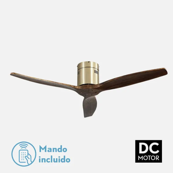 Ventilador Fabrilamp Aguilón cuero roble
