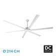 Ventilador de techo Fabrilamp Almanzor LED blanco 6 palas motor DC 3000-6000K Ø214cm 24W — vista 1