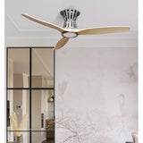 Ventilador de techo Fabrilamp Baltir LED níquel haya 3 palas motor DC Ø132cm 18W 211891342