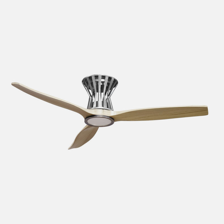 Ventilador de techo Fabrilamp Baltir LED níquel haya 3 palas motor DC 3000-6000K Ø132cm 18W — vista 2