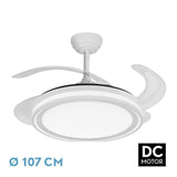 Ventilador de techo retráctil Fabrilamp Bandido LED blanco 4 palas motor DC 3500-6500K Ø107cm 59W — vista 1