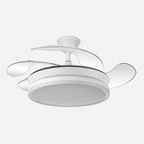 Ventilador de techo retráctil Fabrilamp Bayomo LED blanco 4 palas motor DC Ø91cm 59W 142599001