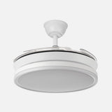 Ventilador de techo retráctil Fabrilamp Bayomo LED blanco 4 palas motor DC 3000-6000K Ø91cm 59W — vista 2